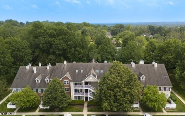 1605 Breckenridge Dr, Branchburg Twp, NJ 08876 - aerial view of property and surrounding area featuring a heavily wooded area