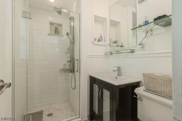 1 Hollywood Dr, Woodbridge Twp, NJ 07095 - full bath with toilet, a shower stall, and vanity