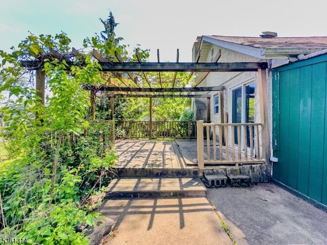 51 Minnehaha Blvd, Parsippany-Troy Hills Twp, NJ 07034 - view of patio featuring a pergola and a deck