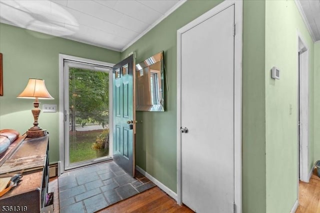 1337 State Route 57, Mansfield Twp, NJ 07865 - entryway featuring ornamental molding, wood finished floors, and baseboards