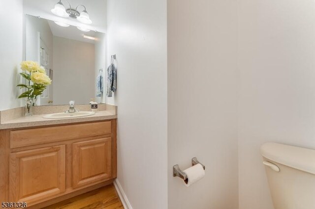 1 Elm St, High Bridge Boro, NJ 08829 - bathroom featuring toilet, vanity, and wood finished floors