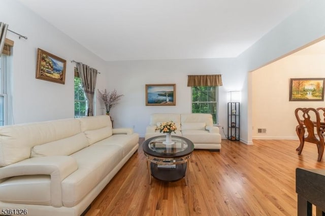 1 Elm St, High Bridge Boro, NJ 08829 - living area featuring healthy amount of natural light, light wood-style floors, and baseboards