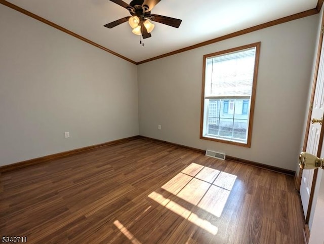 4 Stone Hill Ln, White Twp, NJ 07823 - empty room with crown molding, wood finished floors, a ceiling fan, and baseboards