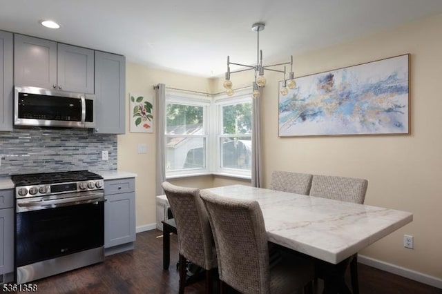 992 Milton Blvd, Rahway City, NJ 07065 - dining room with dark wood-type flooring and recessed lighting