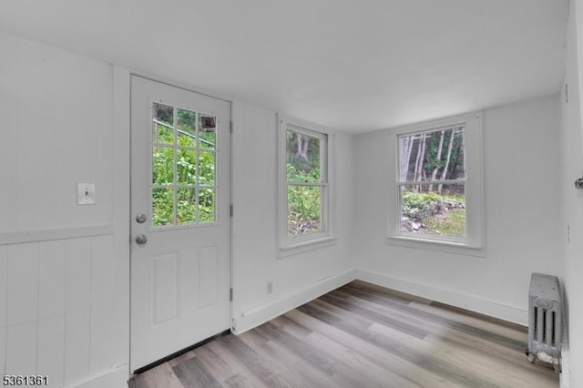 18 Ann St, Knowlton Twp, NJ 07832 - foyer entrance featuring radiator heating unit, wood finished floors, healthy amount of natural light, and baseboards