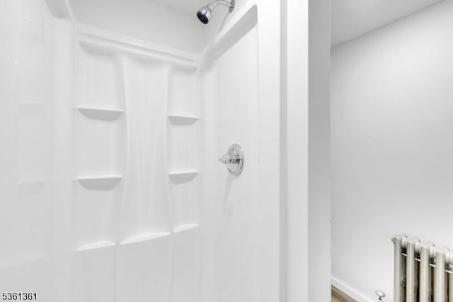 18 Ann St, Knowlton Twp, NJ 07832 - full bath featuring radiator heating unit, a shower, and baseboards