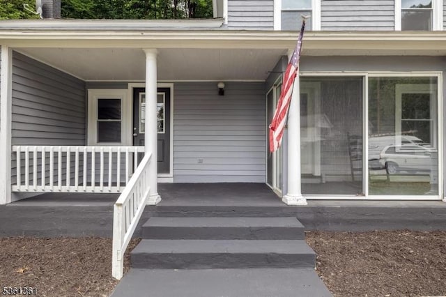 18 Ann St, Knowlton Twp, NJ 07832 - doorway to property featuring a porch