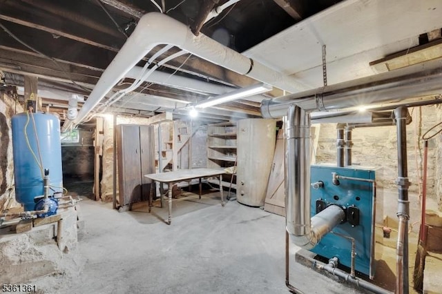 18 Ann St, Knowlton Twp, NJ 07832 - unfinished basement with a water pressure tank and stairway