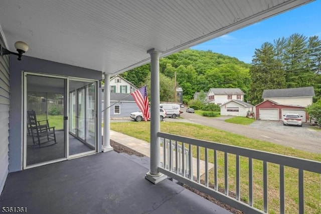 18 Ann St, Knowlton Twp, NJ 07832 - porch featuring a lawn and a detached garage