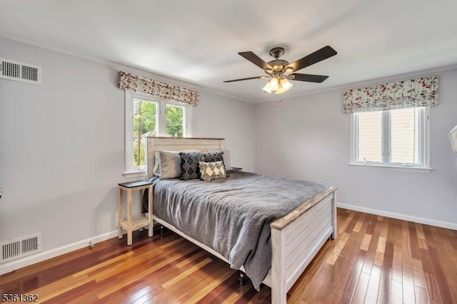 86 Belmont Ave, Cranford Twp, NJ 07016 - bedroom featuring light wood-type flooring, ornamental molding, baseboards, and ceiling fan