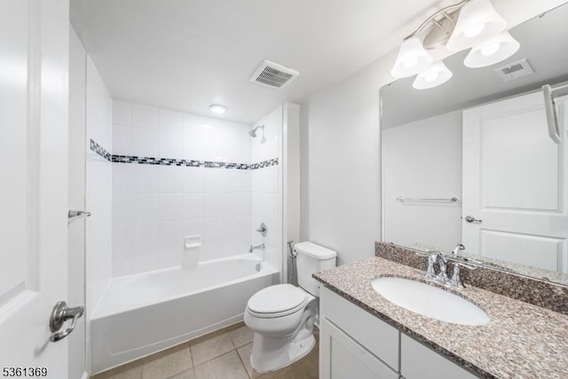 11 Woodland Way, Mount Arlington Boro, NJ 07856 - full bath featuring vanity, toilet, tile patterned floors, and shower / bath combination