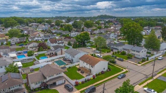 2507 Jay Pl, Union Twp, NJ 07083 - aerial perspective of suburban area featuring a pool area