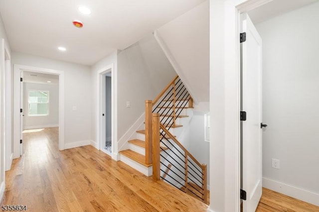 1314 Pine Grove Ave, Westfield Town, NJ 07090 - stairway with wood finished floors, recessed lighting, and baseboards