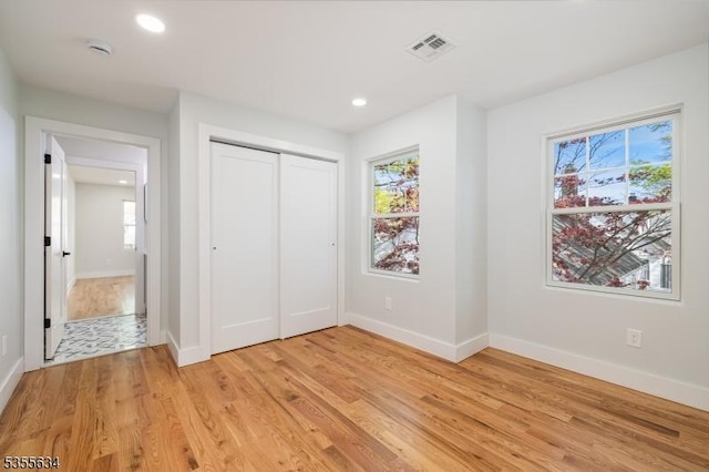 1314 Pine Grove Ave, Westfield Town, NJ 07090 - unfurnished bedroom featuring light wood finished floors, baseboards, recessed lighting, and a closet