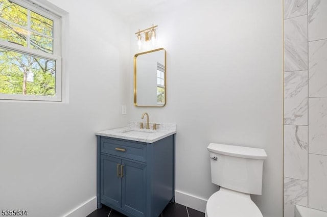 1314 Pine Grove Ave, Westfield Town, NJ 07090 - full bathroom with vanity, baseboards, toilet, and a shower