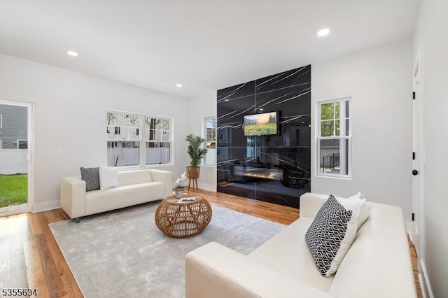 1314 Pine Grove Ave, Westfield Town, NJ 07090 - living area with wood finished floors, recessed lighting, and baseboards