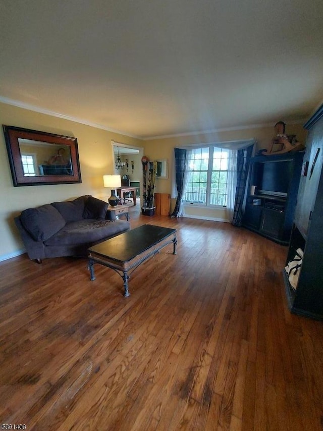 4 Babbitt Ct, Newton Town, NJ 07860 - living area with wood-type flooring and ornamental molding