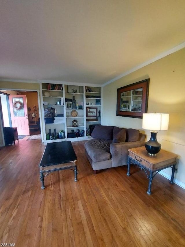 4 Babbitt Ct, Newton Town, NJ 07860 - living room featuring wood finished floors and crown molding
