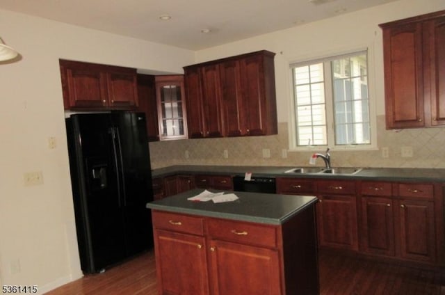 7 Troon Dr, Fredon Twp, NJ 07860 - kitchen with black appliances, a sink, dark brown cabinets, and dark wood finished floors