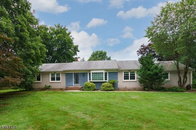 50 Skillman Rd, Montgomery Twp, NJ 08558 - ranch-style house with a front yard and a chimney