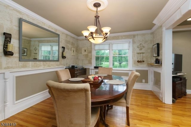 50 Skillman Rd, Montgomery Twp, NJ 08558 - dining area featuring healthy amount of natural light, light wood-style flooring, a chandelier, and ornamental molding