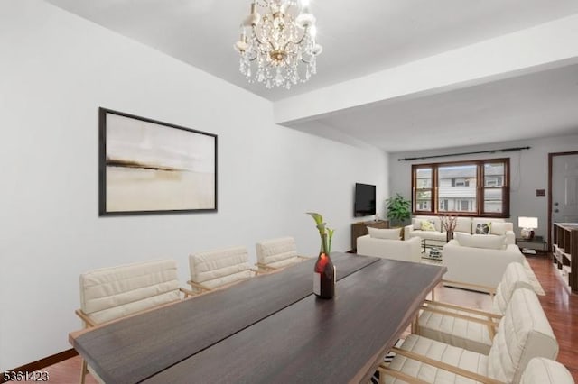 3 Gregory Ter, Belleville Twp, NJ 07109 - living area featuring wood finished floors, a chandelier, and baseboards