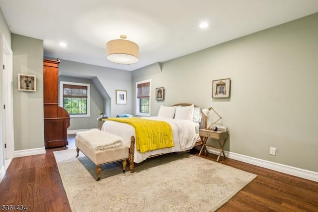 100 Gregory Ave, West Orange Twp, NJ 07052 - bedroom with dark wood-style floors, baseboards, and recessed lighting