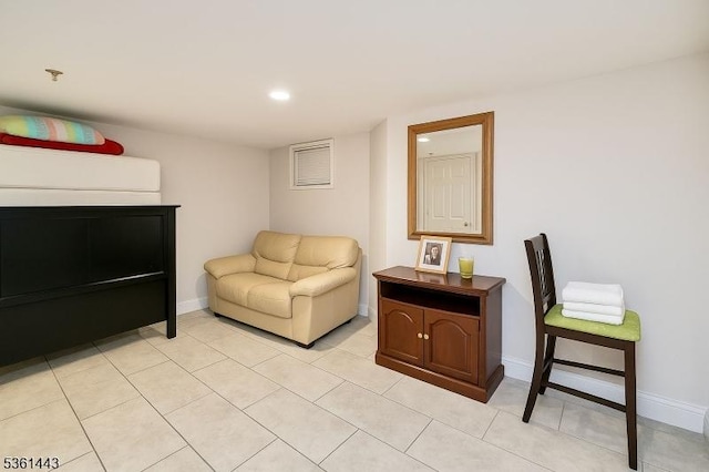 276 5th Ave, Paterson City, NJ 07524 - living room with baseboards, recessed lighting, and light tile patterned floors