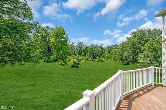 9 Mcgovern Ct, Bridgewater Twp, NJ 08807 - view of green lawn featuring a wooden deck