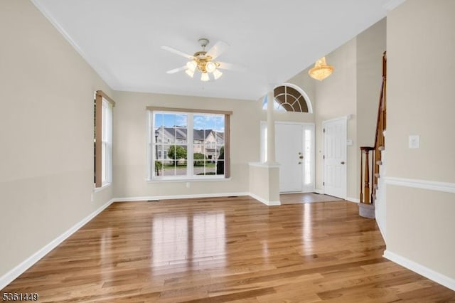9 Mcgovern Ct, Bridgewater Twp, NJ 08807 - foyer with wood finished floors and a ceiling fan