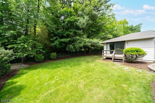 32 Fairway Ave, West Orange Twp, NJ 07052 - view of yard with a wooden deck