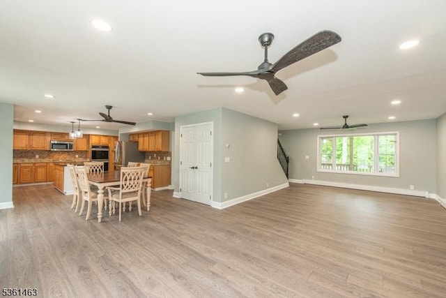 5 Britton St, Netcong Boro, NJ 07857 - dining space featuring ceiling fan, recessed lighting, and baseboards