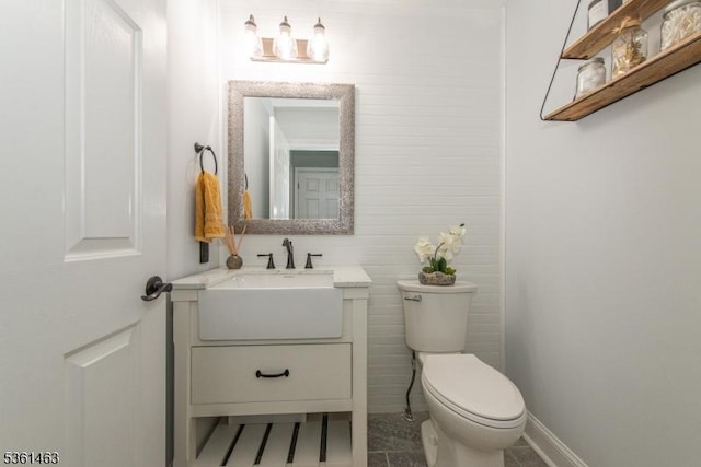 5 Britton St, Netcong Boro, NJ 07857 - bathroom with vanity, toilet, baseboards, and tile patterned floors