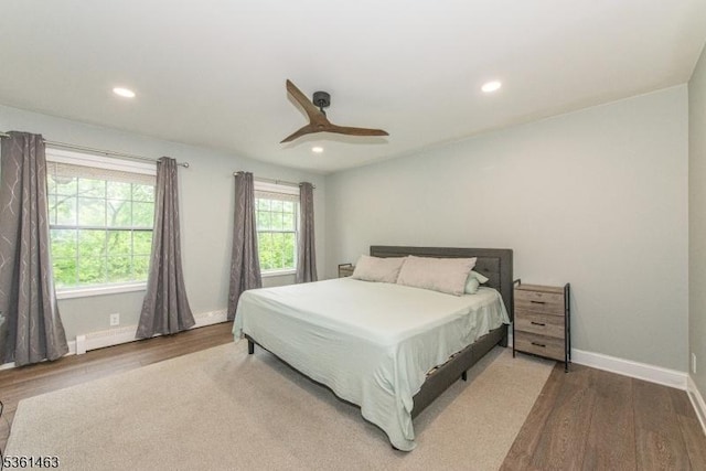 5 Britton St, Netcong Boro, NJ 07857 - bedroom featuring wood finished floors, baseboards, recessed lighting, and ceiling fan