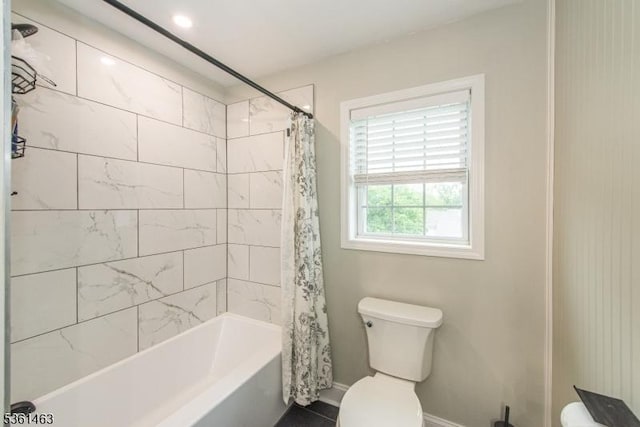 5 Britton St, Netcong Boro, NJ 07857 - bathroom with toilet, shower / bath combo, and baseboards