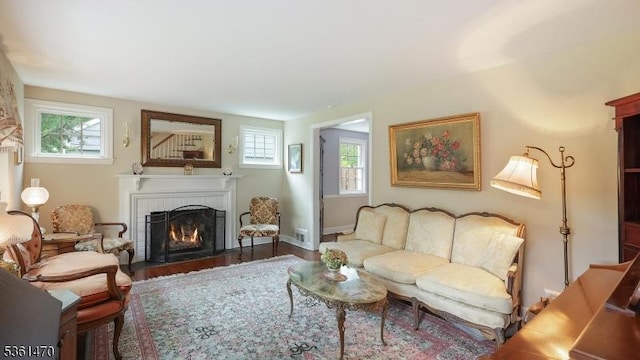 23 Laurel Pl, Fanwood Boro, NJ 07023 - living room featuring a fireplace and healthy amount of natural light