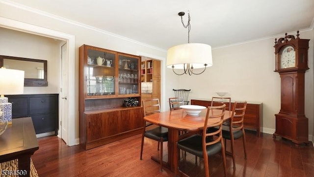 2052 Church Ave, Scotch Plains Twp, NJ 07076 - dining area with dark wood-type flooring, ornamental molding, and baseboards