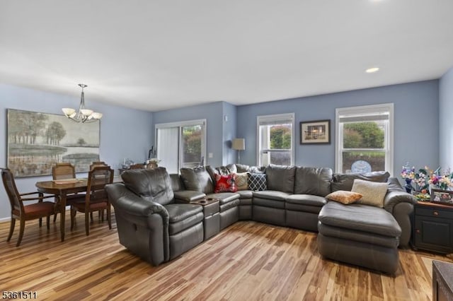 5 Caleb Ct, Hardyston Twp, NJ 07419 - living room with a chandelier, light wood finished floors, and recessed lighting