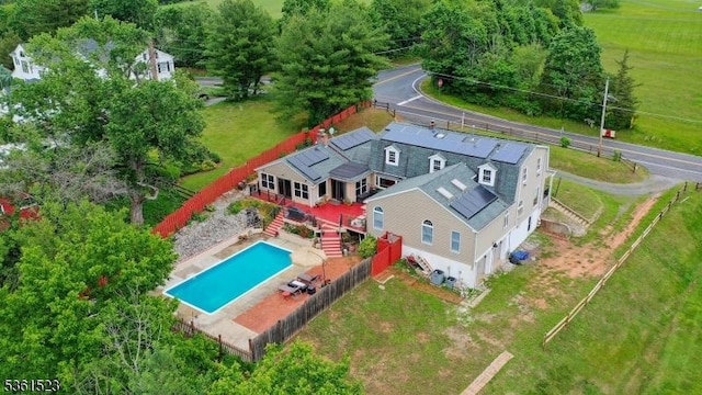 933 River Rd, Hillsborough Twp, NJ 08844 - aerial view of property and surrounding area with a pool