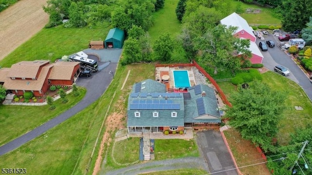 933 River Rd, Hillsborough Twp, NJ 08844 - view from above of property featuring a pool
