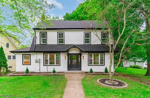 100 Hobart Ave, Millburn Twp, NJ 07078 - view of front of home featuring roof with shingles and a front yard