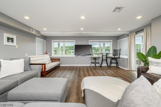 307 Squaw Trl, Hopatcong Boro, NJ 07821 - living area featuring recessed lighting, wood finished floors, and baseboards