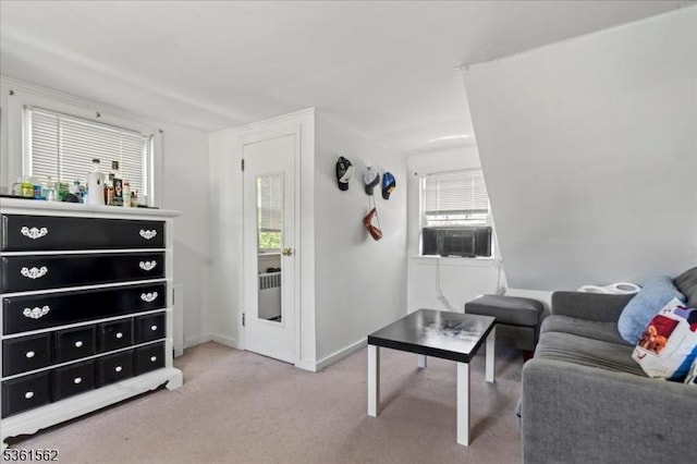 10 Hanover Ave, Hanover Twp, NJ 07981 - living room featuring cooling unit, carpet flooring, and baseboards