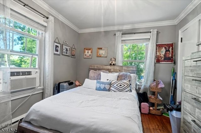 10 Hanover Ave, Hanover Twp, NJ 07981 - bedroom featuring multiple windows, ornamental molding, and wood finished floors