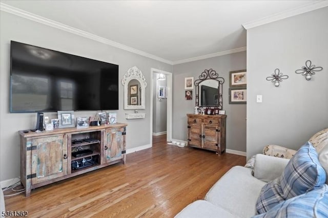 10 Hanover Ave, Hanover Twp, NJ 07981 - living area with ornamental molding, wood finished floors, and baseboards
