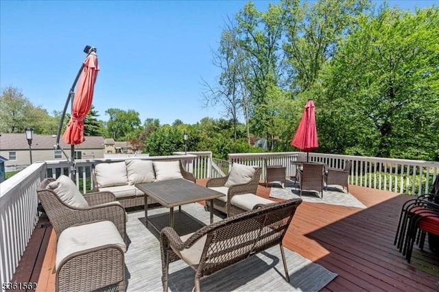 10 Hanover Ave, Hanover Twp, NJ 07981 - wooden deck with an outdoor hangout area