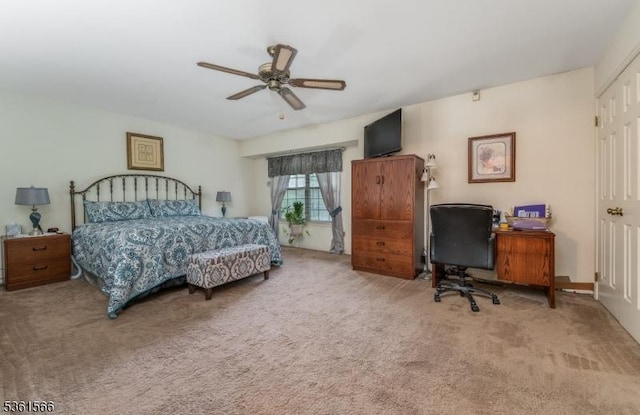 205 Burlington Ct, Raritan Twp, NJ 08822 - bedroom with carpet floors, an office area, and a ceiling fan
