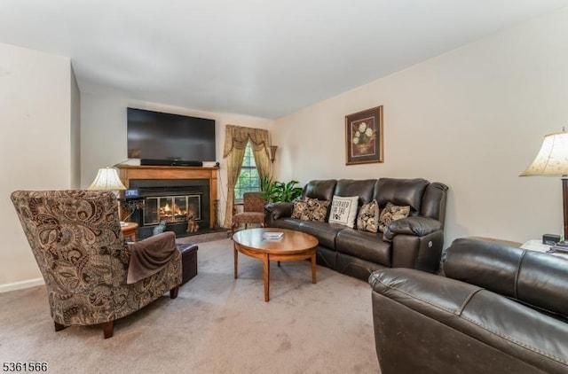 205 Burlington Ct, Raritan Twp, NJ 08822 - carpeted living area with a glass covered fireplace