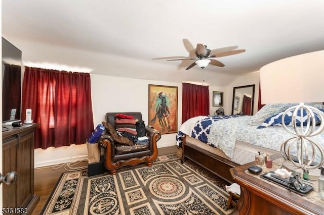420 Hollywood Ave, Hillside Twp, NJ 07205 - bedroom with wood finished floors, baseboards, and a ceiling fan