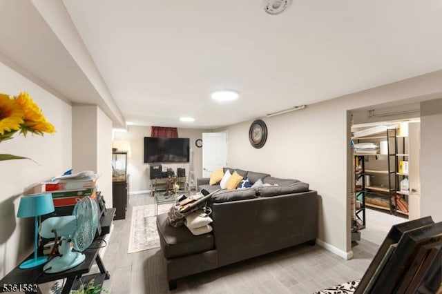420 Hollywood Ave, Hillside Twp, NJ 07205 - living room featuring light wood-style flooring and baseboards